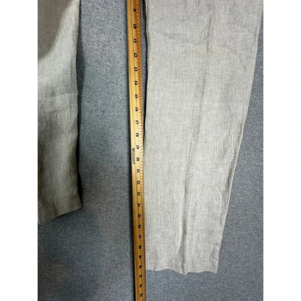 NWT Perry Ellis Linen Pants Mens 32x31 Beige Drawstring Straight Trousers